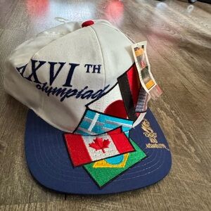 Vintage 1996 Summer Olympics STARTER Hat White and Blue Adjustable NWT